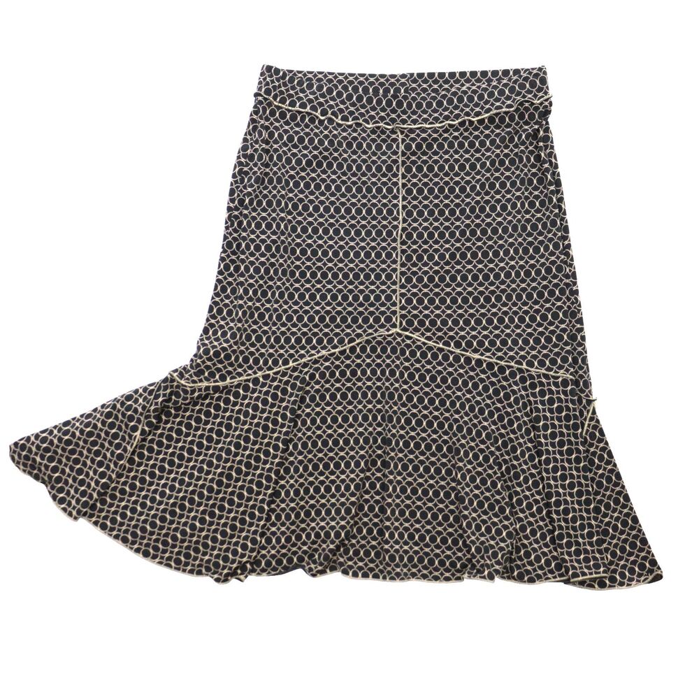 Studio M Skirt MCM Geometric Y2K Stretch Black Gold Size S Petal Boho USA